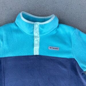 Columbia Women's Quarter Snap Fleece Large Pullover Two-Tone Blue XL‎